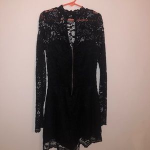 black lace romper